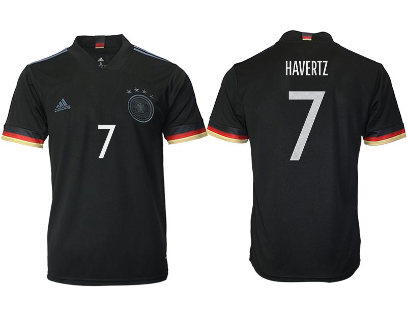 Men 2020-2021 European Cup Germany away aaa version black #7 Adidas Soccer Jersey